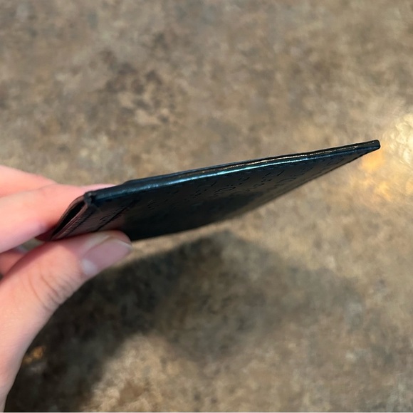 Christian Dior Black Leather Logo Engraved Card Case NWOT - Picture 8 of 9